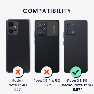 Husa Kwmobile cu jnur pentru Xiaomi Redmi Note 12 5G/Poco X5, Multicolor, Silicon, 60892.03 - Img 6
