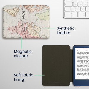 Husa kwmobile pentru Amazon Kindle (2022), Piele ecologica, Multicolor, 59989.02 - Img 6