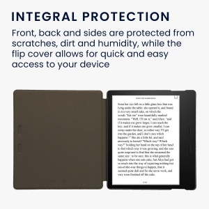 Husa Kwmobile pentru Amazon Kindle Oasis 10, Gri/Negru, Piele ecologica, KWM000014ND014C - Img 4