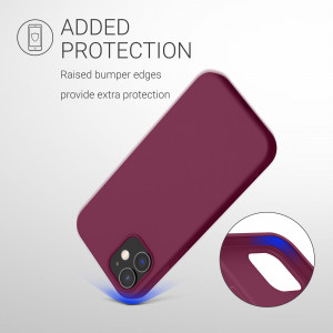 Husa kwmobile pentru Apple iPhone 12/iPhone 12 Pro, Silicon, Visiniu, 53938.187 - Img 7