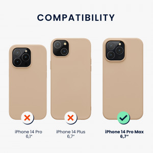Husa Kwmobile pentru Apple iPhone 14 Pro Max, Silicon, Crem, 59074.154 - Img 3