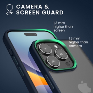 Husa Kwmobile pentru Apple iPhone 15 Pro, Albastru/Transparent, Policarbonat, 61963.17 - Img 3