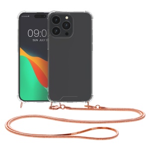 Husa Kwmobile pentru Apple iPhone 15 Pro Max, Transparent/Auriu, Silicon, KWM000020FB003C - Img 2