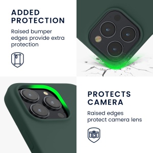 Husa Kwmobile pentru Apple iPhone 15 Pro, Verde inchis, Silicon, KWM000020CC041C - Img 4