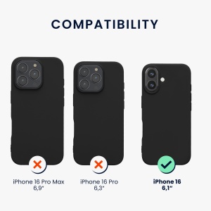 Husa Kwmobile pentru Apple iPhone 16, Negru, Silicon, KWM000022UJ003C - Img 6
