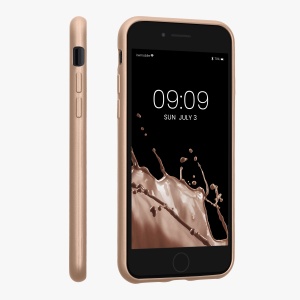 Husa Kwmobile pentru Apple iPhone SE (2022)/iPhone SE (2020)/iPhone 8, Auriu, Silicon, KWM0000085R012C - Img 3