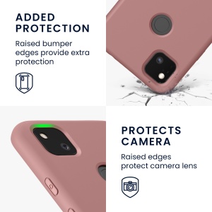 Husa Kwmobile pentru Google Pixel 4a, Roz, Silicon, KWM000011JE037C - Img 3