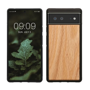 Husa Kwmobile pentru Google Pixel 6, Maro, Lemn/Silicon, KWM000013NC002C - Img 1