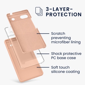 Husa Kwmobile pentru Google Pixel 6a, Crem, Silicon, KWM000015FZ057C - Img 6