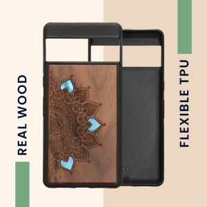 Husa Kwmobile pentru Google Pixel 7 Pro, Maro/Albastru, Lemn, KWM000018ED006C - Img 4