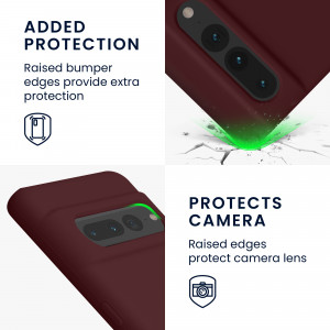 Husa kwmobile pentru Google Pixel 7 Pro, Silicon, Visiniu, 59452.187 - Img 4