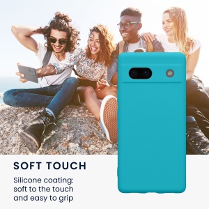 Husa Kwmobile pentru Google Pixel 7a, Albastru deschis, Silicon, KWM000019YF023C - Img 3
