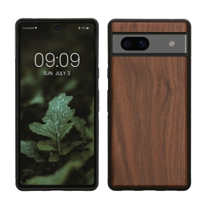 Husa Kwmobile pentru Google Pixel 7a, Maro, Lemn/Silicon, 61602.18 - Img 1