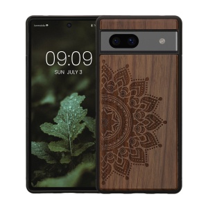 Husa Kwmobile pentru Google Pixel 7a, Maro, Lemn/Silicon, 61603.01 - Img 2