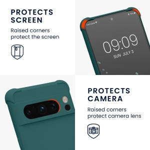 Husa Kwmobile pentru Google Pixel 8 Pro, Verde inchis, Silicon, KWM0000208U005C - Img 10