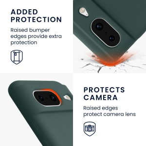 Husa Kwmobile pentru Google Pixel 8, Verde inchis, Silicon, KWM000020JF006C - Img 3