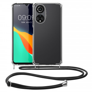 Husa Kwmobile pentru Honor X7, Silicon, Transparent/Negru, 58423.01 - Img 2