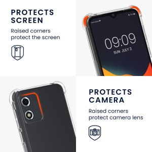 Husa Kwmobile pentru Motorola Moto E13, Transparent/Auriu, Silicon, KWM000019ZE002C - Img 3