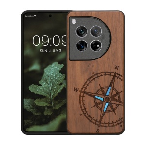 Husa Kwmobile pentru OnePlus 12, Maro, Lemn/Silicon, KWM000022QB002C - Img 2