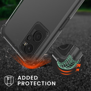 Husa Kwmobile pentru OPPO A76/A96, Silicon, Transparent/Negru, 59149.01 - Img 3
