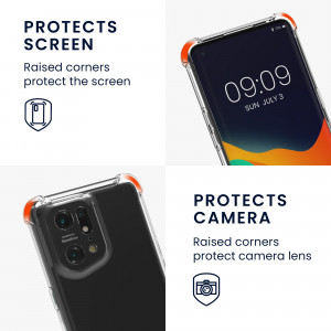 Husa Kwmobile pentru OPPO Find X5 Pro, Silicon, Transparent/Negru, 59320.01 - Img 4