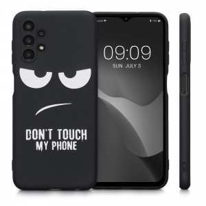 Husa Kwmobile pentru Samsung Galaxy A13, Silicon, Negru/Alb, 58243.01 - Img 2