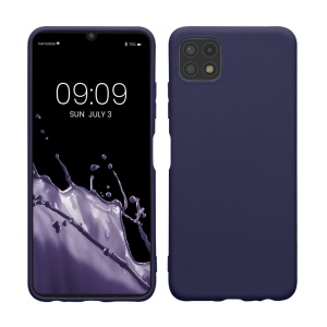 Husa Kwmobile pentru Samsung Galaxy A22 5G, Albastru inchis, Silicon, KWM0000138D042C - Img 1