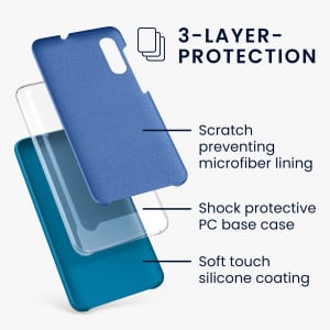 Husa Kwmobile pentru Samsung Galaxy A50, Silicon, Albastru, 48715.224 - Img 3