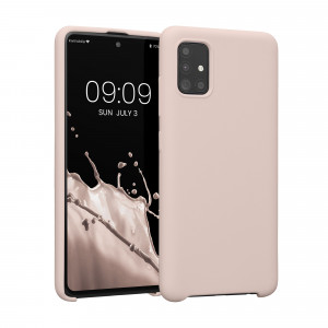 Husa Kwmobile pentru Samsung Galaxy A51, Silicon, Crem, 51197.225 - Img 1