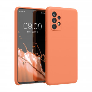 Husa Kwmobile pentru Samsung Galaxy A52/Galaxy A52 5G/Galaxy A52s 5G, Silicon, Portocaliu, 54347.203 - Img 1