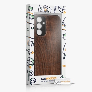 Husa Kwmobile pentru Samsung Galaxy A54 5G, Maro, Lemn/Silicon, 60799.04 - Img 7