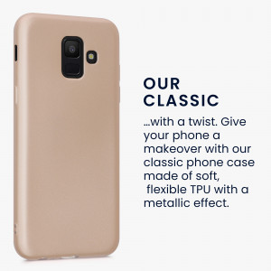 Husa Kwmobile pentru Samsung Galaxy A6 (2018), Silicon, Auriu, 46374.66 - Img 4