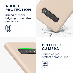 Husa kwmobile pentru Samsung Galaxy S10 Plus, Silicon, Bej, 49028.210 - Img 4