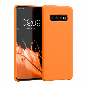 Husa kwmobile pentru Samsung Galaxy S10 Plus, Silicon, Portocaliu, 49028.150 - Img 1