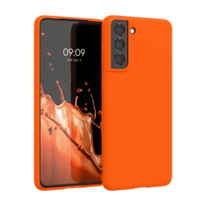 Husa Kwmobile pentru Samsung Galaxy S21, Portocaliu, Silicon, KWM000012BS040C - Img 1