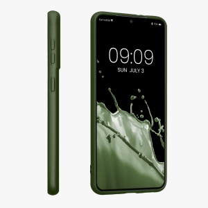 Husa Kwmobile pentru Samsung Galaxy S21, Verde inchis, Silicon, KWM000012BU017C - Img 4