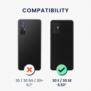 Husa kwmobile pentru TCL 30 E/30 SE, Textil, Negru, 59647.73 - Img 3