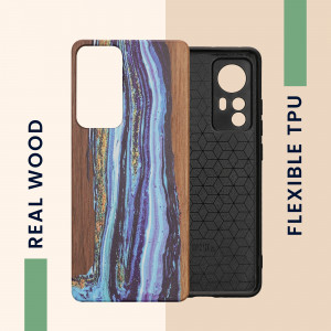 Husa Kwmobile pentru Xiaomi 12/12X, Lemn, Multicolor, 56788.07 - Img 5