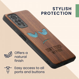 Husa Kwmobile pentru Xiaomi Redmi Note 11 Pro 5G/Redmi Note 12 Pro, Maro/Negru, Lemn/Silicon, 57381.15 - Img 7