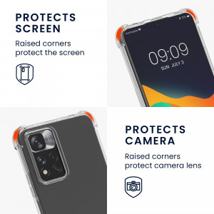 Husa Kwmobile pentru Xiaomi Redmi Note 11 Pro Plus 5G, Silicon, Transparent/Negru, 58099.01 - Img 4