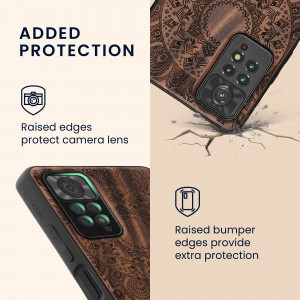 Husa kwmobile pentru Xiaomi Redmi Note 11 Pro/Redmi Note 11 Pro 5G/Redmi Note 12 Pro , Lemn, Maro, 57381.07 - Img 4