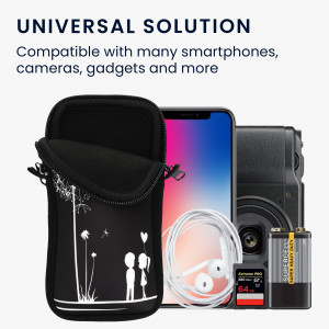 Husa Kwmobile Universala XXL - 7", Neopren, Negru/Alb, 58701.5.03 - Img 3