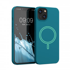 Husa pentru Apple iPhone 13, Silicon, Verde, 56559.57, kwmobile - Img 1