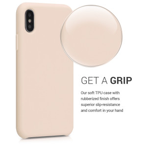 Husa pentru Apple iPhone X / iPhone XS, Silicon, Bej, 46313.154 - Img 4