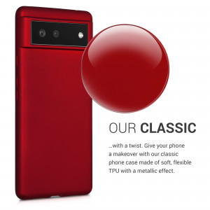 Husa pentru Google Pixel 6, Silicon, Rosu, 55783.36, kwmobile - Img 4