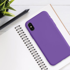 Husa pentru iPhone X / iPhone XS, Silicon, Mov, 49982.221 - Img 3