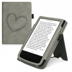 Husa pentru PocketBook Touch Lux 5 / Touch Lux 4 / Touch HD 3, Piele ecologica, Gri, kwmobile, 54817.04 - Img 1