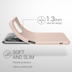Husa pentru Xiaomi Mi 11 Lite 5G, Silicon, Crem, 54726.225, kwmobile - Img 3