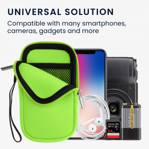 Husa Universala Kwmobile marime M - 5,5 inch, Neopren, Verde, 46188.2.44 - Img 5