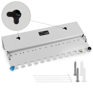 Patch Panel Cat6 cu 12 porturi RJ45 si montare pe perete, Kwmobile, Gri, Metal, 47695.02 - Img 4